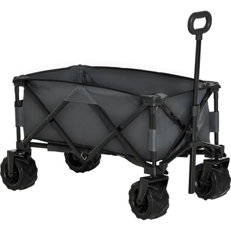 Chariot de jardin pliable à main – Direction 360°, poignée télescopique réglable, capacité 20 kg, pour excursion, vert – Léger et maniable (1/5)
