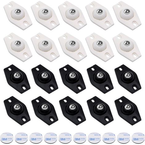 20 Pièces Roulettes Mini Transfert Auto-adhésives, Pivotantes Roulettes de Meubles à 360 Degrés, Pour Appareils de Cuisine Poubelles Boîte (1/5)