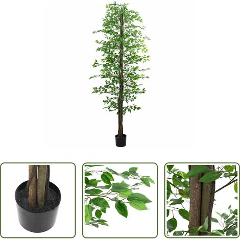 vidaXL Ficus artificiel vert - Plante artificielle ficus 2016 feuilles 300 cm vert (1/5)