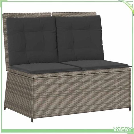 Banc de jardin inclinable - FAFEICY - 3394469 - Gris - Polyrotin - Dossier réglable (1/5)