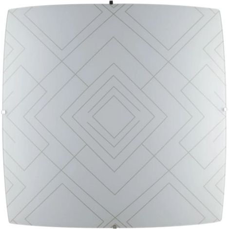 PLAFONIERA VECTOR 3XE27 40X40XH10CM BIANCA/GRIGIA. (1/2)
