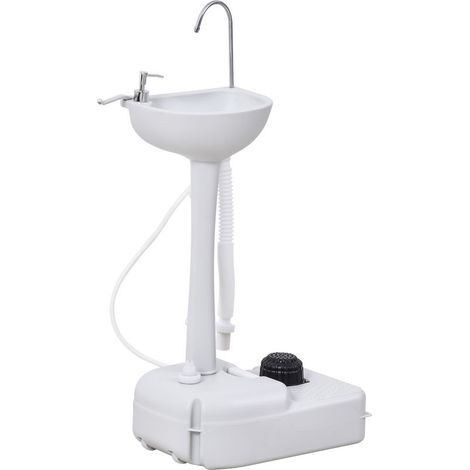 Évier de camping portable avec 2 roues, réservoir d'eau de 17 L et réservoir de savon de 2,5 L, 51 x 33,5 x 103 cm (1/5)