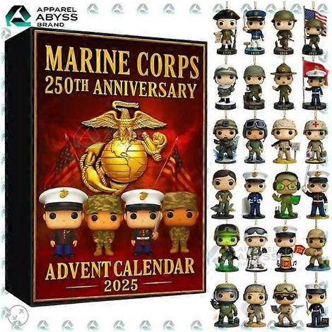 Calendrier de l'Avent Elvis Presley Surprise, Décoration de Noël Pendentif acrylique Ornement Surprise 250e semaine du Corps des Marines des États-Unis Boîte surprise - 26183cm-US Marine Corps 250e se (1/5)