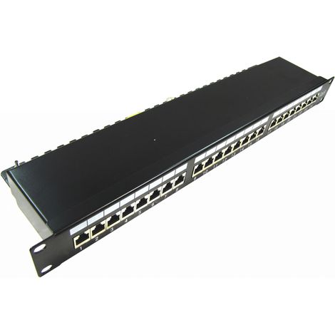 RackMatic - Patch panel rack 24 RJ45 Cat.6 FTP 1U noir (1/5)