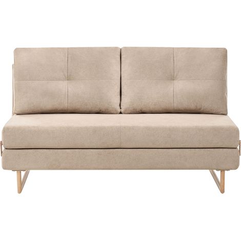 Canapé-lit 3 Places Minimaliste en Tissu Dépliable Convertible Marron Clair Jerslev (1/5)