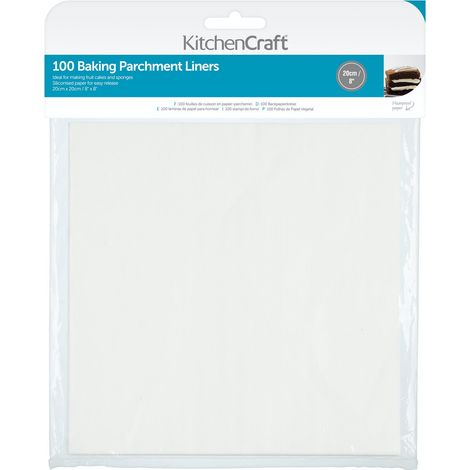 KitchenCraft Pergamentpapier, 20 cm (8") - quadratisch (Packung mit 100 Stück)