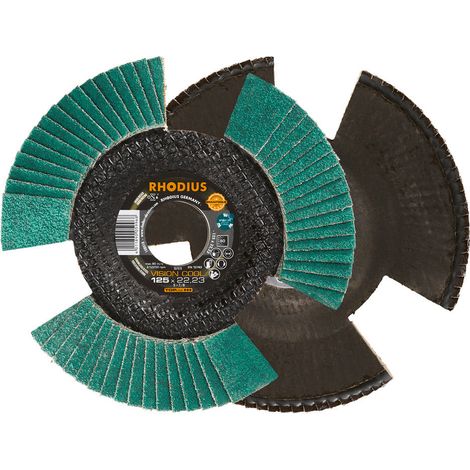 Disque à lamelles F inclinée 125x22"23 mm - Grain 60 - RHODIUS (1/5)