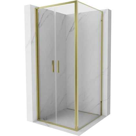 Mexen Exo cabine de douche battante 90 x 90 cm, transparent, or - 814-090-090-50-00 (1/5)