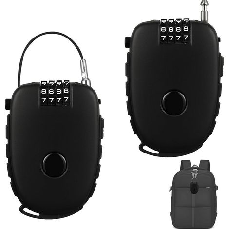 Kabelschloss 4-stellig einziehbar 130cm für Helm, E-Scooter, Kinderwagen & Koffer