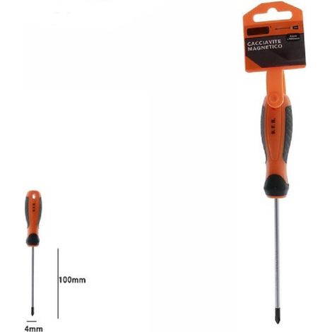 Trade Shop - Destornillador Destornillador Magnético Punto 4x100 Mm Ergonómico Agarre 07439 -