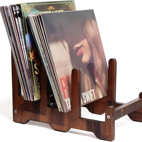 Présentoir De Disques Vinyles en Bois 3 Niveaux – Capacité 60 Vinyles, Design Moderne Et Gain De Place, Également pour Livres