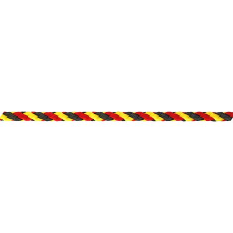 Corda in polipropilene Ø 6 mm. nero-rosso-giallo 60 mt.