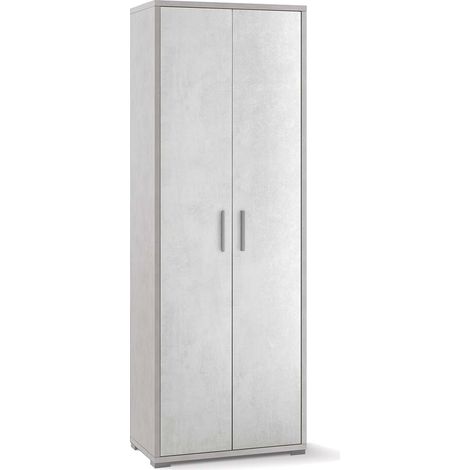 Armadio mobile multiuso 5 vani 2 ante design moderno Alès - Bianco (1/5)