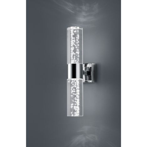 Doppel-LED-Wandleuchte oben und unten Bolsa Chrome mit Bubbles IP44 Trio Lighting (1/5)