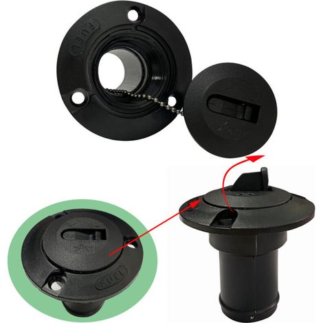 Trappe de vidange marine, port de ravitaillement, entrée d'eau, entrée/sortie d'eau 38 mm, accessoires pour camping-cars/bateaux/yachts, plastique GAS 38 mm (1/3)