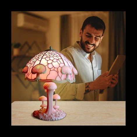 Lampe De Table - Vitraux - Forme De Champignon - Décoration Intérieure Chambre À Coucher Bureau Bibliothèque - 1 Pièce (1/5)