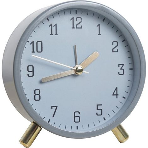 Reloj despertador analógico，reloj nocturno analógico silencioso de 4,5 pulgadas con retroiluminación，gris，11 x 5,5 x 11,5 cm (1/5)
