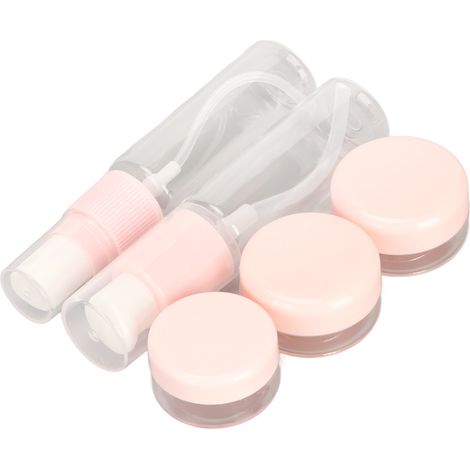 Kit de flacons de voyage étanches réutilisables, transparents et sans odeur pour produits cosmétiques en cabine (1/5)