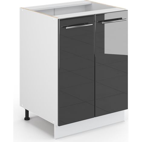 Küchenschränke Fame-Line, Anthrazit Hochglanz, 60 cm ohne Arbeitsplatte, Vicco