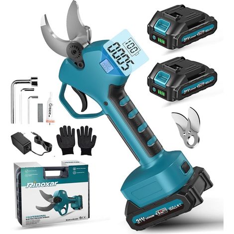Forbici elettriche da potatura 40mm, 2 Batterie 2000mAh, Motore Brushless 600W, LCD, Lame in Acciaio SK5 (1/5)