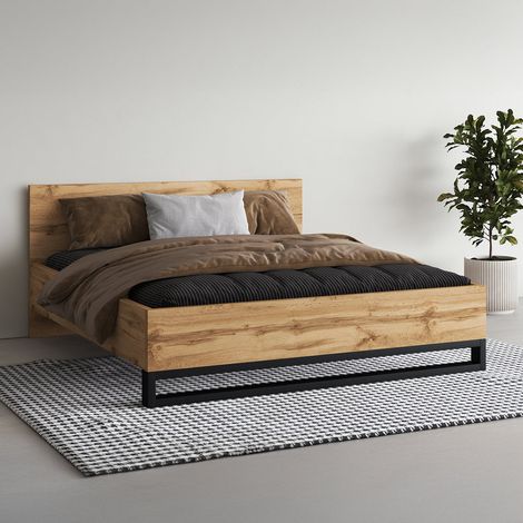 Lit 160x200 sommier inclus Eden Bois et Noir (1/4)