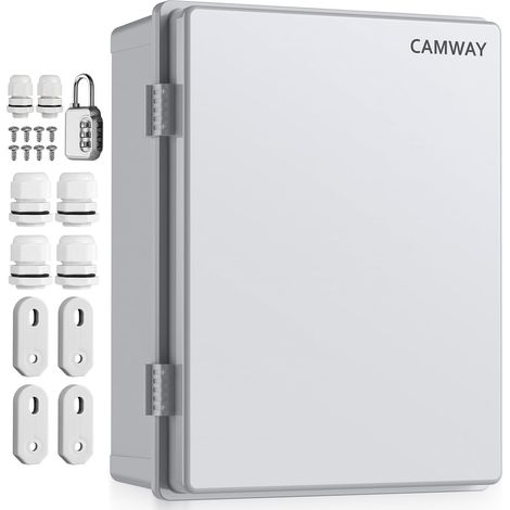 Boîtier Électrique Étanche IP67 Extérieur en ABS Épais 3mm Coffret de Jonction Étanche avec Plaque Résistant à 60kg Imperméable pour Piscine, Jardin,Projets DIY (40 30 16cm-opaque) (1/5)