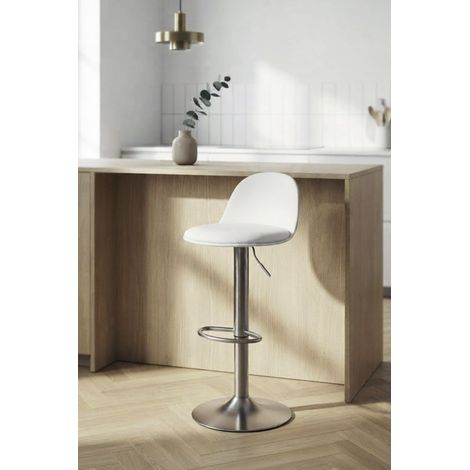 Taburetes Cocina - Taburete Alto Regulable Vexa - Blanco (1/5)