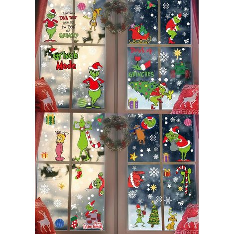 27 pegatinas navideñas en 9 hojas, decoración de ventanas para el hogar, la escuela y la oficina. (1/4)