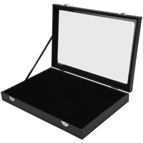 Vitrine à épingles pour médailles militaires – Verre anti-poussière – Bois composite et cuir artificiel – 35x24x5cm (1/5)