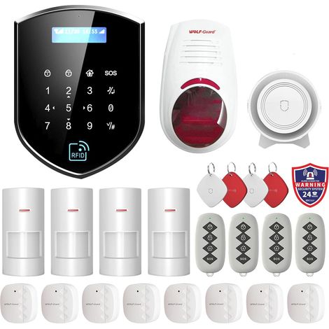 Système d'Alarme sans Fil WiFi 4G Connecté avec Sirène Extérieure 110dB Capteur de Porte et Fenêtre