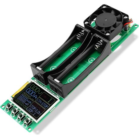 Probador de capacidad de batería DC5V, módulo de resistencia interna, capacidad, voltaje, corriente, potencia con pantalla LCD tipo C para baterías de litio de doble canal.