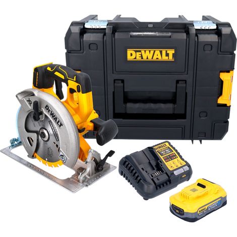 DeWalt DCS 570 H1T Akku Handkreissäge 18 V 184 mm Brushless + 1x Powerstack Akku 5,0 Ah + Ladegerät + TSTAK (1/5)