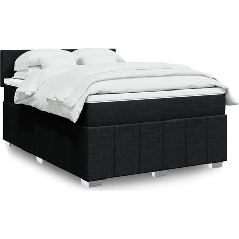 Boxspringbett mit Matratze Schwarz 160x200 cm Stoff