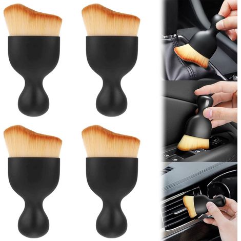 Auto-Detailbürste, Luxus-Autobürste, 4-teiliges Auto-Reinigungsbürsten-Set, Auto-Reinigungsbürste, für Motor, Armaturenbrett, Lüftungsschlitze, Innenraum (1/4)