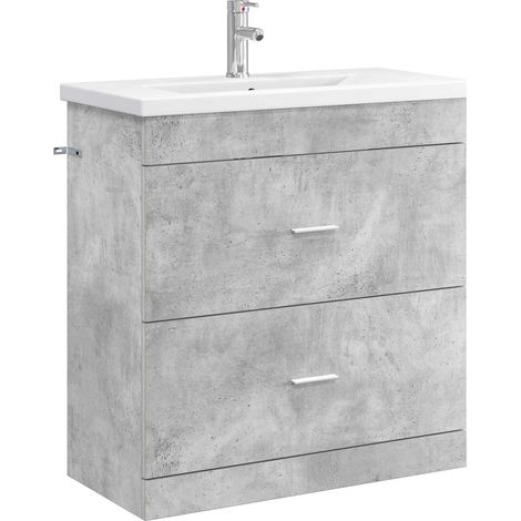 Set di mobili per il bagno Grigio Cemento 81 x 40 x 84,5 cm vidaXL (1/5)