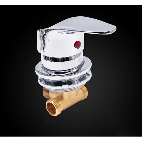 Mitigeur Cabine de Douche Robinet de douche en laiton Inverseur de sortie Robinet mitigeur de douche chromé Connecteur G1/2" Mitigeur d'eau froide (1/4)