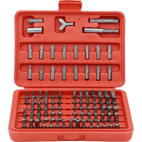 100-teiliges Schraubendreher-Set, Sechskant-Reparaturwerkzeuge für elektronische Geräte, Rot - KZQ