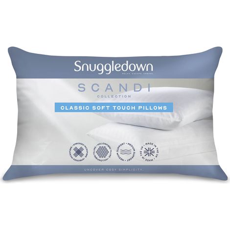 Snuggledown Scandi Classic Soft Touch Pillow, Medium, 2 Pack