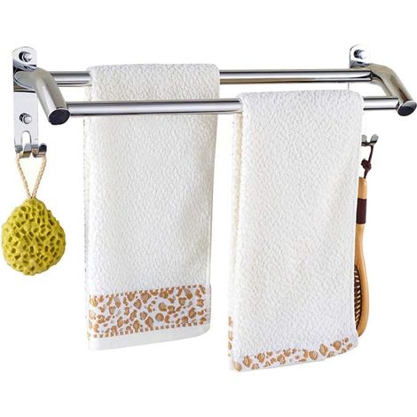Porte Serviettes Mural Inox SUS304 avec Crochet pour SDB (1/5)