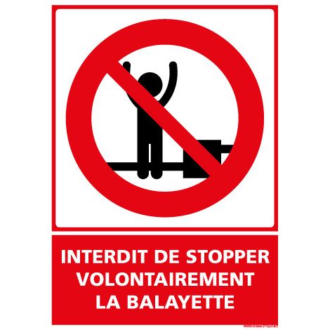 PANNEAU INTERDIT DE STOPPER VOLONTAIREMENT LA BALAYETTE (D1152) - Adhésif - 75 x 105 mm