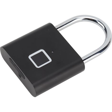 Fingerabdruckschloss, Entriegelung in 0,5 Sekunden, wasserdicht, speichert bis zu 10 Fingerabdrücke, USB-Schnittstelle, mit dreifarbiger Gepäckbeleuchtung, schwarz. (1/5)