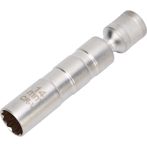 Jeffergarden Douille magnétique rotative pour bougie d'allumage, 14 mm, 12 pans, entraînement 3/8", outil anti-vibrations pour séries 1, 3 et 5 (1/4)