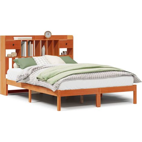 Maison Exclusive - Letto Libreria senza Materasso Marrone Cera 160x200 cm in Pino