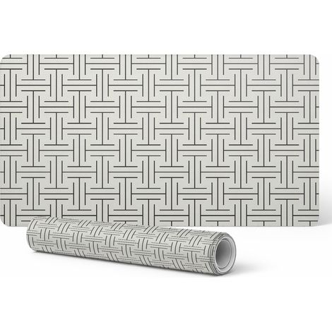 Alfombrilla de escritorio decorativa elegante con estampado geom茅trico a cuadros, 90x45 cm.