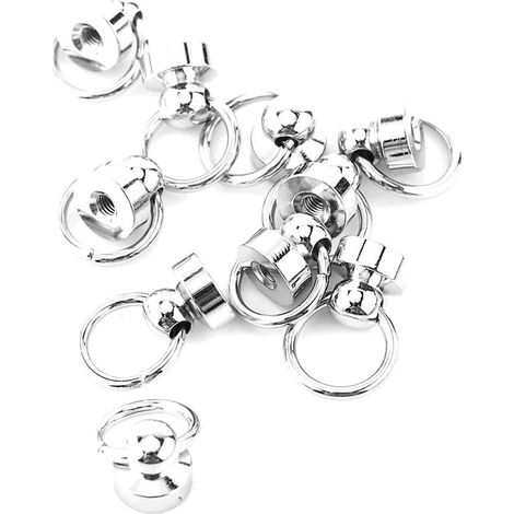 10 rivets en laiton à tête ronde avec écrous pour accessoires en cuir et maroquinerie