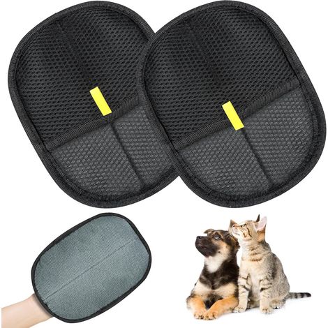 Set of 2 Grooming Gloves, Dog and Cat Brush Gloves, Double-Sided Massage Grooming Glove, Reusable Pet Hair Glove, Anti-Static Gloves for Pets (1/5)