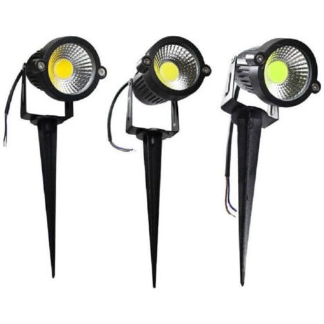 Foco LED COB de 5W para jardín exterior, luz de estaca ES06, luz de 4000K, 6500K, 3000K, verde - blanco natural -
