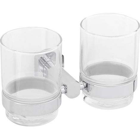 Optima Cube Way 2 Verres et double support en métal, Chrome (SPI47)