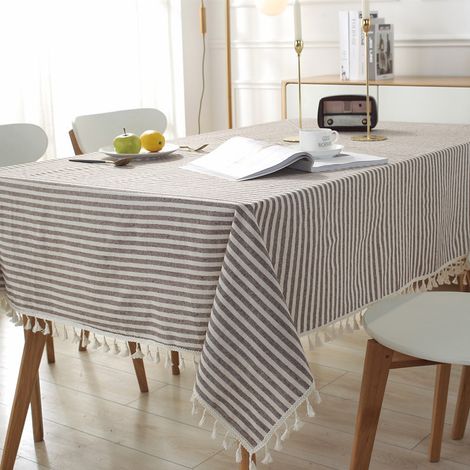 Nappe lavable – Texture coton-lin – 140 x 180 cm – Adaptée à un usage extérieur/jardin – Durable – Nappe (1/5)