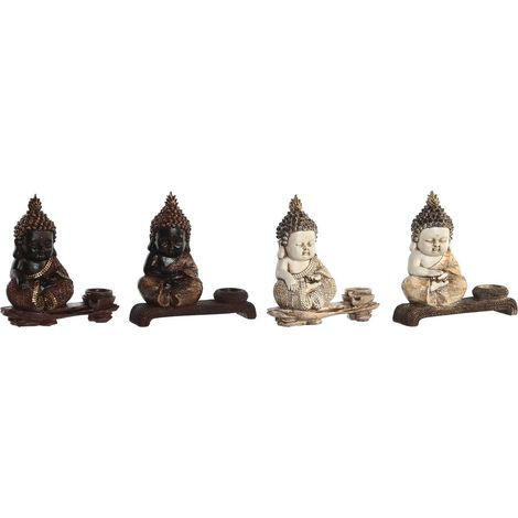 Dekofigur dkd home decor 22 x 8,2 x 23 cm rot beige orientalischer Buddha (4 Stück) (1/2)